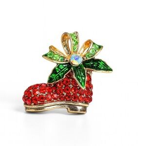 Minimalist Cute Christmas Boot Brooch